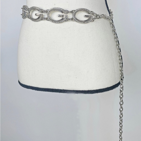 RARE Vintage GUESS Silver Chain Belt - Picture 1 of 4